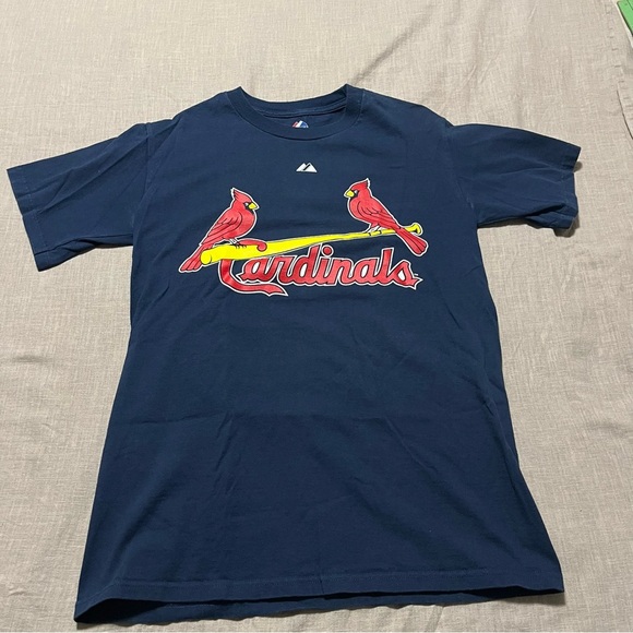 Albert Pujols Majestic Navy St Louis Cardinals Jersey Tee Size Small Baseball - Picture 2 of 7
